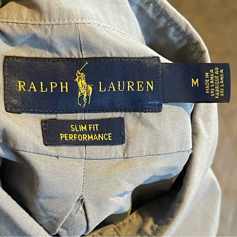 Polo Ralph Lauren performance button down‎ shirt mens size medium pre-owned - Picture 5 of 10